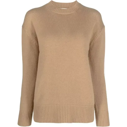 Camel Wool-Cashmere Crew Neck Sweater , female, Sizes: XS - Max Mara - Modalova