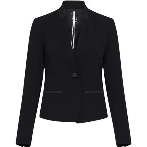 Schwarzer Crêpe-Blazer Miranda , Damen, Größe: M - Marella - Modalova