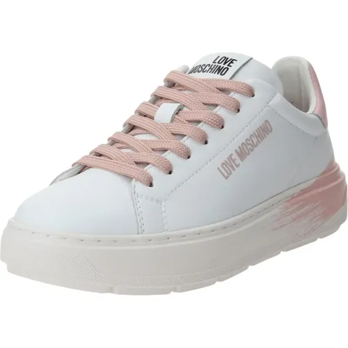 Stylische Weiße Sneaker , Damen, Größe: 39 EU - Love Moschino - Modalova