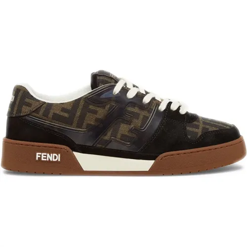 Lace-up Sneakers with FF Fabric Details , female, Sizes: 3 UK, 4 UK, 7 UK, 6 UK, 2 UK, 5 UK - Fendi - Modalova