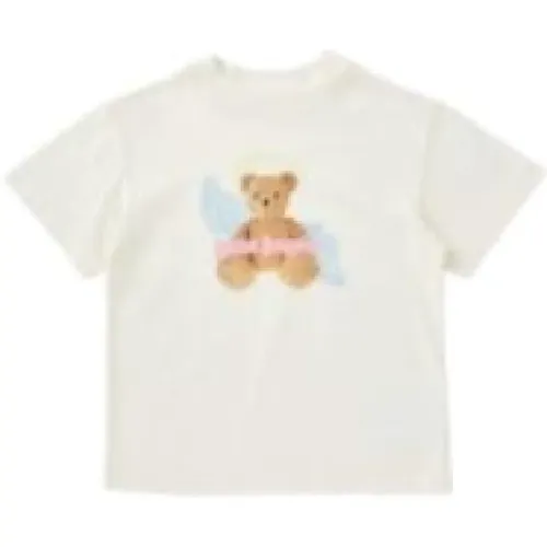 T-Shirt mit Teddybärendruck Weiß - Palm Angels - Modalova