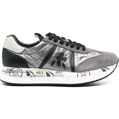 Grey Panelled Lace-up Sneakers , female, Sizes: 3 UK, 4 UK, 5 UK - Premiata - Modalova