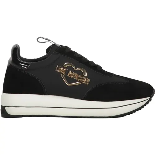 Wildleder Low-top Sneakers mit Logo-Detail - Love Moschino - Modalova