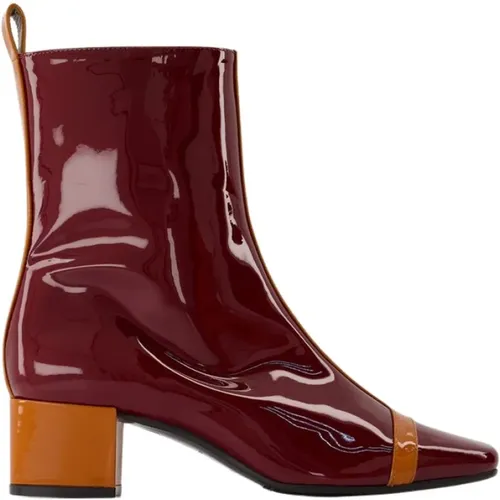 Patent Leather Camel Boots with Ankle Strap , female, Sizes: 4 UK, 6 UK, 3 UK, 7 UK, 5 UK, 2 UK - Carel - Modalova