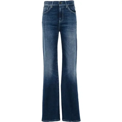 Blaue Stretch-Denim Wide-Leg-Jeans , Damen, Größe: W30 - Dondup - Modalova