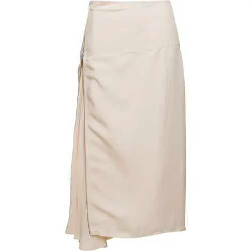 Asymmetric Skirt with Gusset Detail , female, Sizes: M - Jil Sander - Modalova