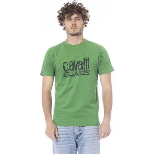 Einfaches T-Shirt mit kurzen Ärmeln , Herren, Größe: M - Cavalli Class - Modalova