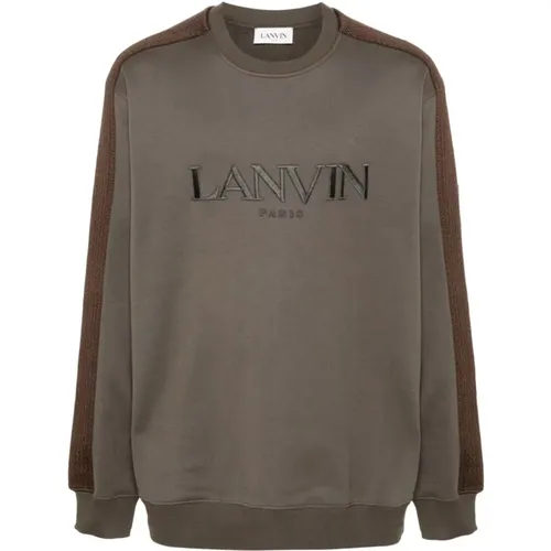 Bestickter Logo-Rundhalsausschnitt-Pullover , Herren, Größe: L - Lanvin - Modalova