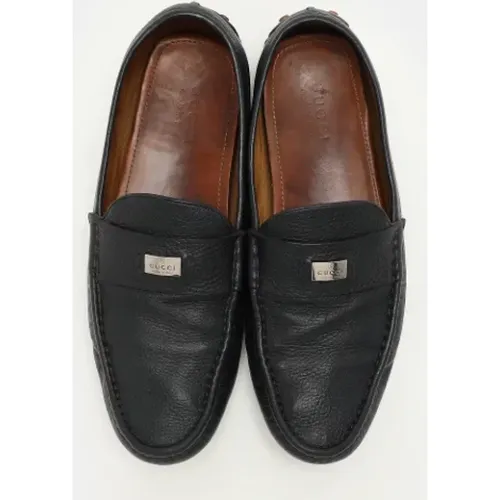 Pre-owned Leather flats , male, Sizes: 10 1/2 UK - Gucci Vintage - Modalova