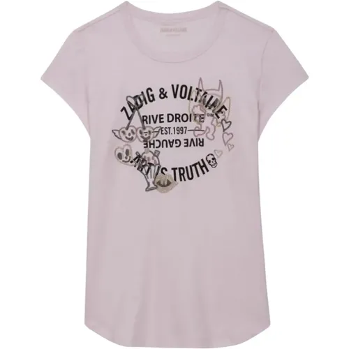 Screen-Printed Cotton T-shirt , female, Sizes: XS, S, M - Zadig & Voltaire - Modalova