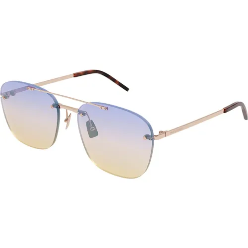 Gold/Violet Shaded Rimless Sunglasses SL 309 , unisex, Sizes: 58 MM - Saint Laurent - Modalova