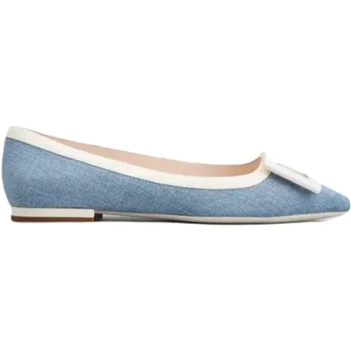 Denim Ballerinas mit Schnalle , Damen, Größe: 36 EU - Roger Vivier - Modalova