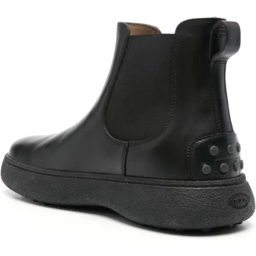 Leather Ankle Boot Elastic Sole , male, Sizes: 10 UK, 9 UK, 7 UK, 9 1/2 UK, 8 1/2 UK, 6 UK, 8 UK, 7 1/2 UK - TOD'S - Modalova