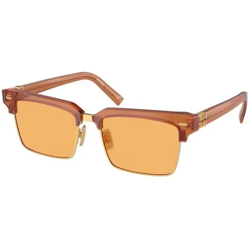 Frame Yellow Lenses Sunglasses , unisex, Sizes: 54 MM - Miu Miu - Modalova