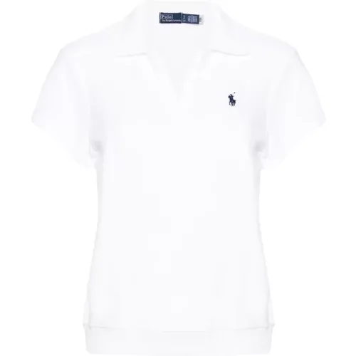 Weiße T-Shirts und Polos Terry Polo , Damen, Größe: M - Ralph Lauren - Modalova