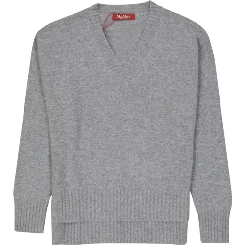 Luxurious V-Neck Knitwear Sweater , female, Sizes: XS, L - Max Mara Studio - Modalova