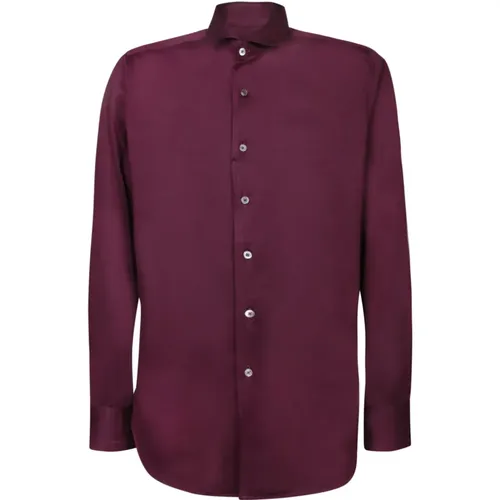 Luxurious Bordeaux Shirts for Men , male, Sizes: XL - Canali - Modalova