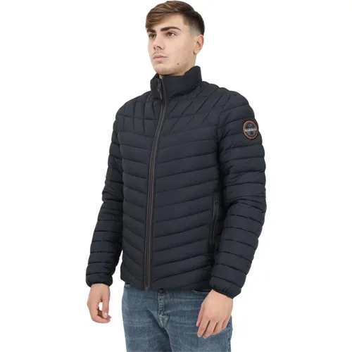 Schwarze Daunenjacke mit Kapuze Lapaz , Herren, Größe: XL - Napapijri - Modalova