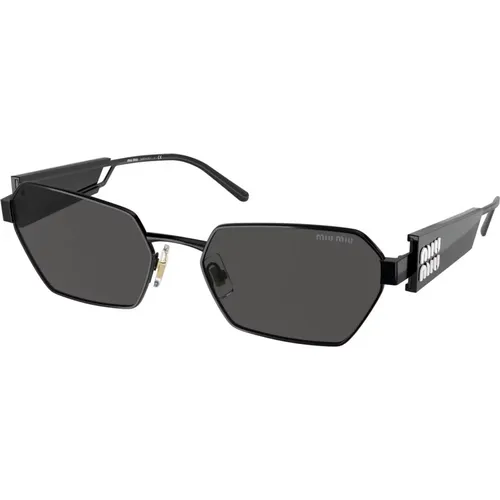 Dark Grey Sunglasses , female, Sizes: 58 MM - Miu Miu - Modalova