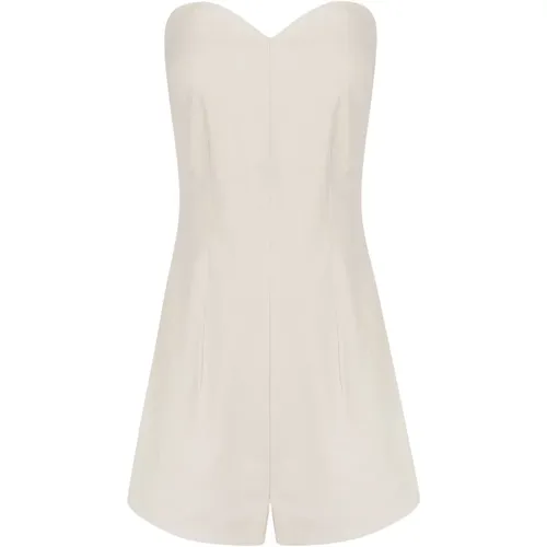 Ivory Strapless Jumpsuit in Cotton-Viscose Blend , female, Sizes: M, XS, S - Cortana - Modalova