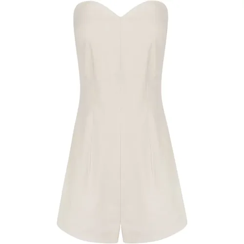 Ivory Strapless Jumpsuit in Cotton-Viscose Blend , female, Sizes: M, XS, S, L - Cortana - Modalova