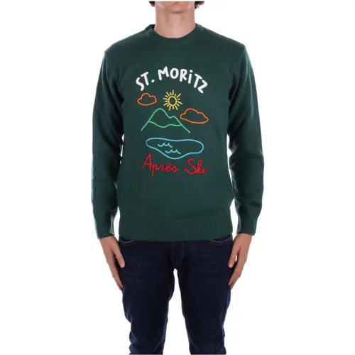 Roter Logo Pullover aus Kaschmir-Mix , Herren, Größe: M - Saint Barth - Modalova