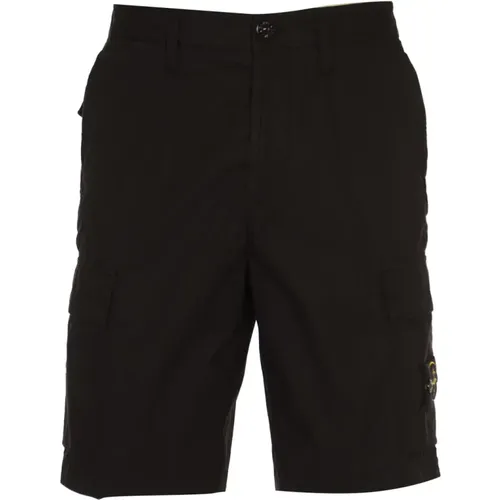 Schwarze Shorts für Männer , Herren, Größe: W33 - Stone Island - Modalova