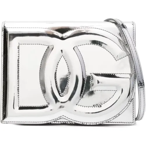 Silver Shoulder Bag with DG Logo , female, Sizes: ONE SIZE - Dolce & Gabbana - Modalova