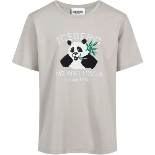 T-Shirt mit Logo und Cartoon-Grafiken , Herren, Größe: M - Iceberg - Modalova
