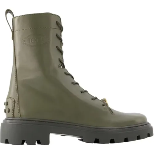 Khaki Leather Heavy Rubber Boots , female, Sizes: 3 UK - TOD'S - Modalova