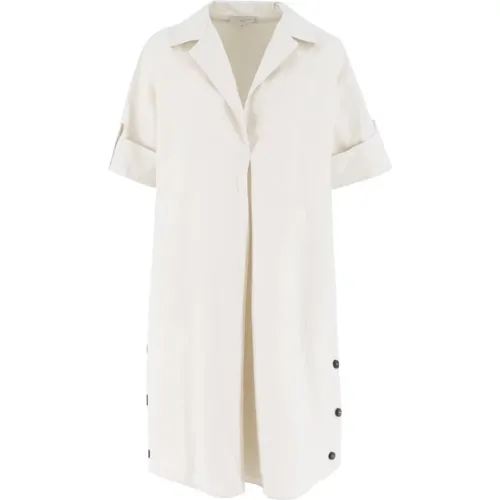 Casual Midi Dress with Short Sleeves and V Neck , female, Sizes: L - Antonelli Firenze - Modalova