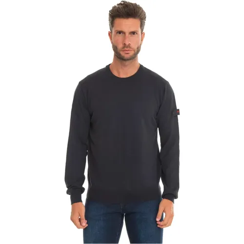 Exmoor05 Round-necked Pullover with Arm Logo , male, Sizes: XL, 2XL - Peuterey - Modalova