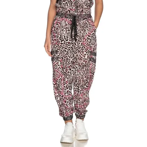 Leopard Print Jogger Pants with Pockets , female, Sizes: S, 2XS - Gaëlle Paris - Modalova