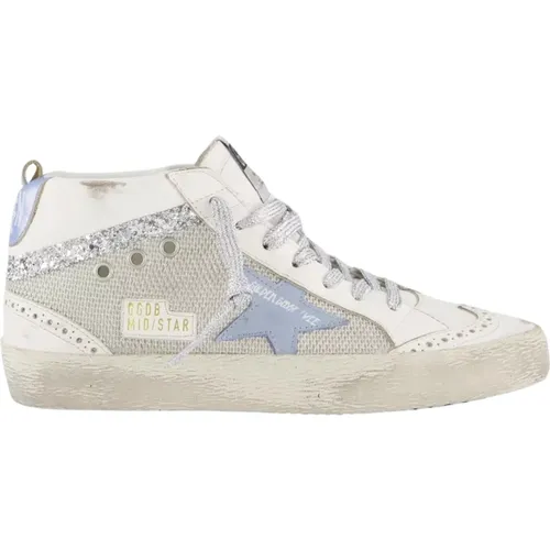 Mid Star Sneaker White/Blue , female, Sizes: 4 UK, 8 UK, 6 UK - Golden Goose - Modalova