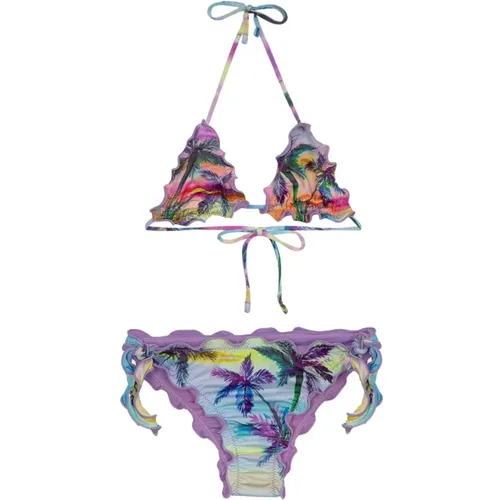 Bikini Triangolo E Slip Nodi Regolabile Sundown - F**k - Modalova