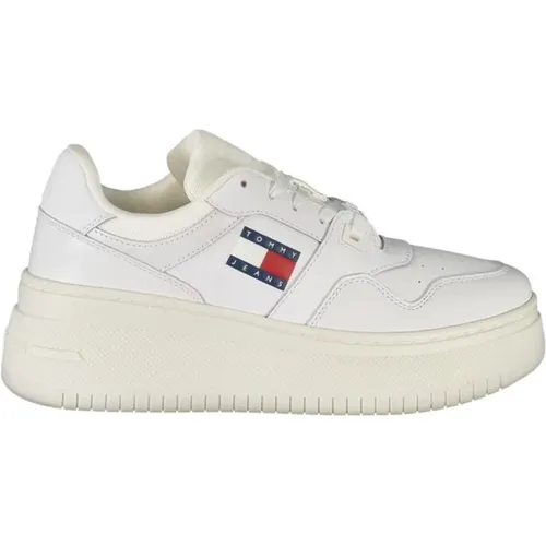 Weiße Leder Sneakers mit Dicker Sohle - Tommy Hilfiger - Modalova