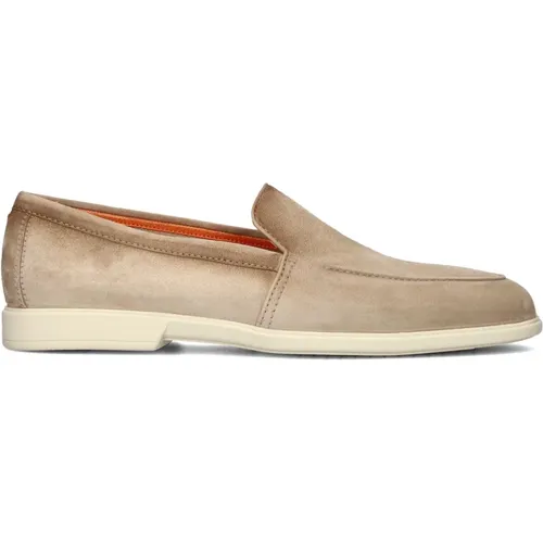 Wildleder Slip-Ons Malibu Stil , Herren, Größe: 43 1/2 EU - Santoni - Modalova