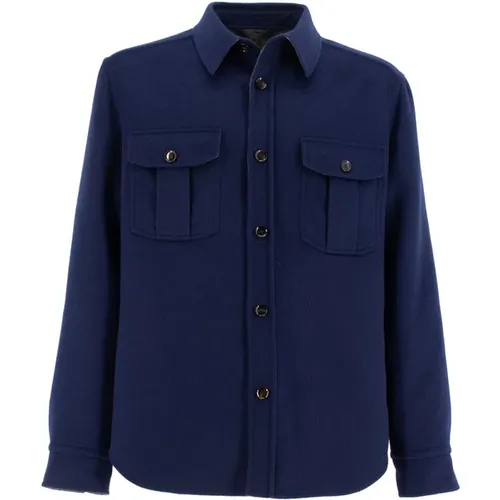 Double Cashmere Shirt Jacket , male, Sizes: L - Brioni - Modalova