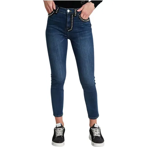 Denim Cross Skinny Jeans , Damen, Größe: W28 - pinko - Modalova