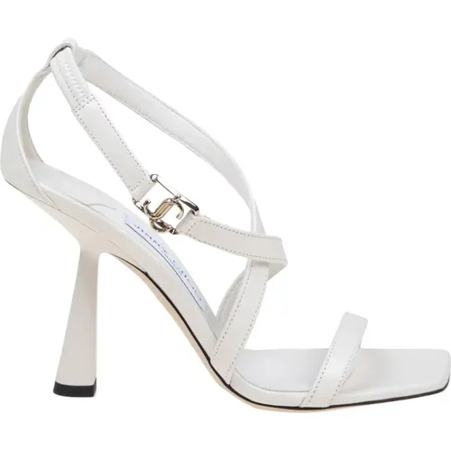 Milk Color Nappa Sandal with Crossed Straps , female, Sizes: 4 UK, 4 1/2 UK, 7 UK, 6 UK, 3 UK, 5 1/2 UK, 5 UK, 6 1/2 UK - Jimmy Choo - Modalova
