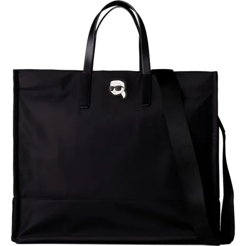 Iconic Nylon Tote Tasche , Damen, Größe: ONE Size - Karl Lagerfeld - Modalova