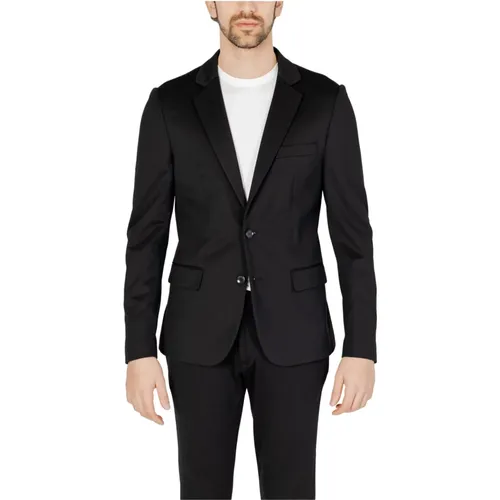 Stilvoller Schwarzer Blazer mit Taschen , Herren, Größe: 2XL - Antony Morato - Modalova