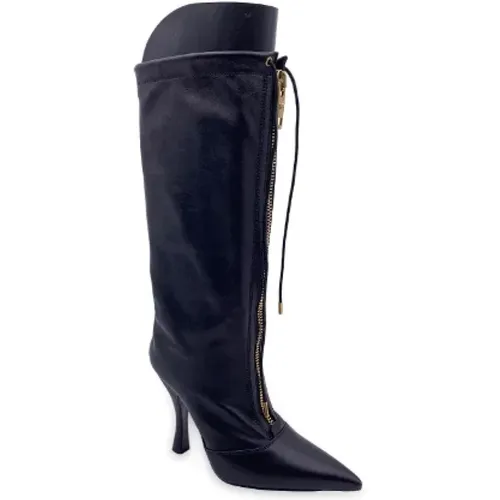 Pre-owned Leder boots , Damen, Größe: 36 EU - Versace Pre-owned - Modalova