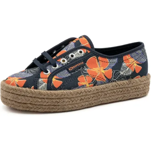 Damen Blau Marine Orange Sneakers , Damen, Größe: 37 EU - Superga - Modalova