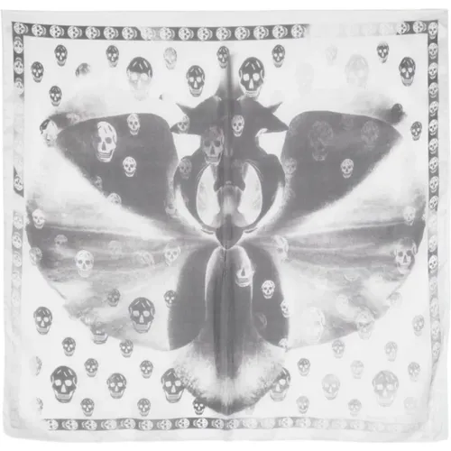 Graphic Print Scarf with Logo Patch , female, Sizes: ONE SIZE - alexander mcqueen - Modalova
