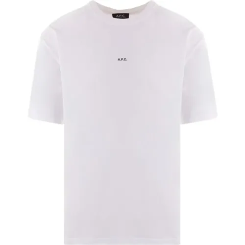 Weiße Baumwoll-Logo-Print-T-Shirt , Herren, Größe: XL - A.p.c. - Modalova
