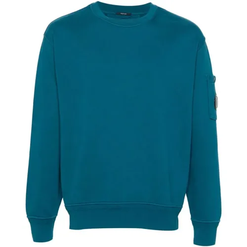 Diagonal Fleece` `Lens` Crew-Neck Sweatshirt , male, Sizes: L, 3XL, XL, M - C.P. Company - Modalova