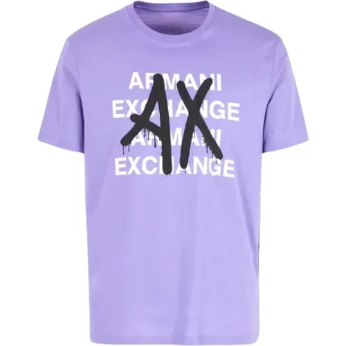 Stylisches T-Shirt für Männer , Herren, Größe: L - Armani Exchange - Modalova