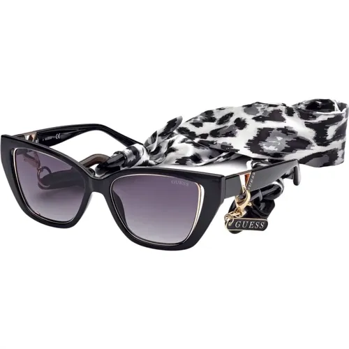 Shiny /Grey Shaded Sunglasses,Stilvolle Sonnenbrille mit brauner Verlaufslinse - Guess - Modalova