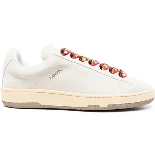 Weiße Wildleder-Sneaker , Damen, Größe: 39 EU - Lanvin - Modalova